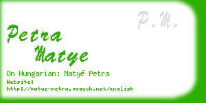 petra matye business card